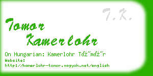 tomor kamerlohr business card